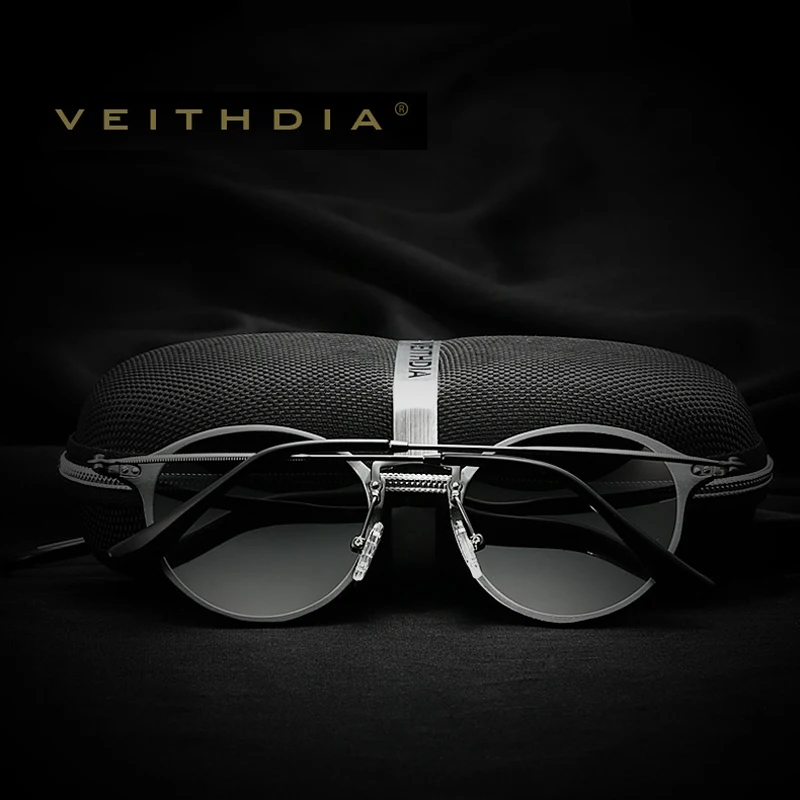 Солнцезащитные очки унисекс VEITHDIA круглые дизайнерские с поляризационными