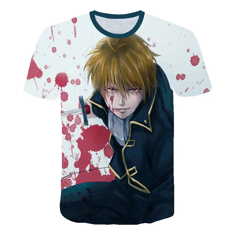 

2019 New Gintama Silver Soul Funny Face T-shirt 3d printing Cosplay Japanese Anime style Tshirt Men Short Sleeve t Shirt