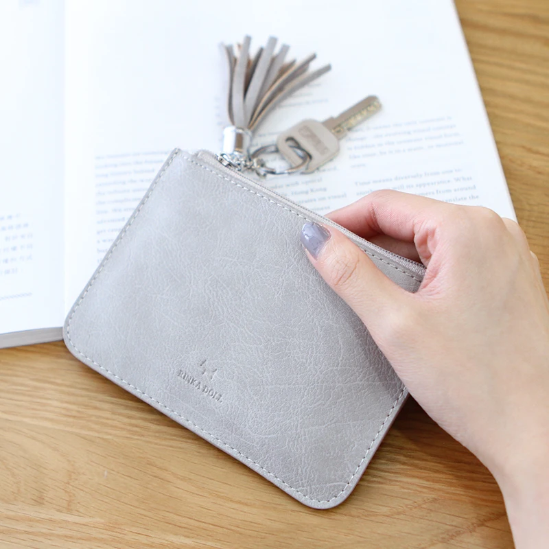  Ultra-thin fresh coin bags key bag  5 Colors High Quality Ladies Small Wallet Zipper  Lady Coin purse 
