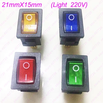 

(20Pcs/4Lights) KCD1 DIY 21mm*15mm Indication Rocker Switch illuminated 250V/AC ON-0FF Power Button Switch With Waterproof Cap