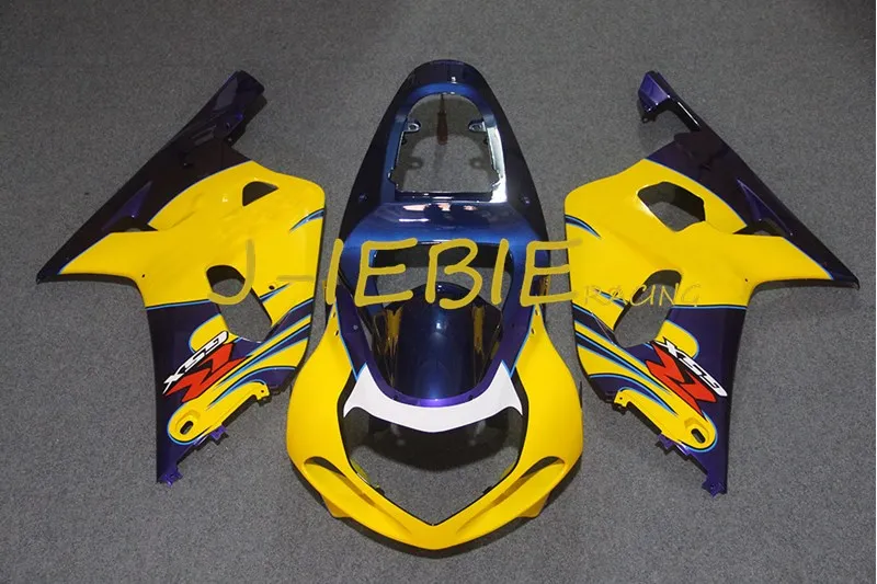 

Blue yellow Injection Fairing Body Work Frame Kit for SUZUKI GSXR 600/750 GSXR600 GSXR750 2001 2002 2003