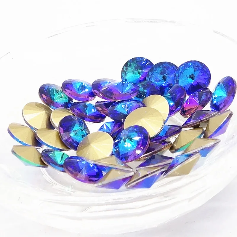 Новые Светло-Голубые элементы Хрустальные стеклянные риволи бусины для изготовления ювелирных изделий 12мм14м16мм - Цвет: 12mm 20pcs