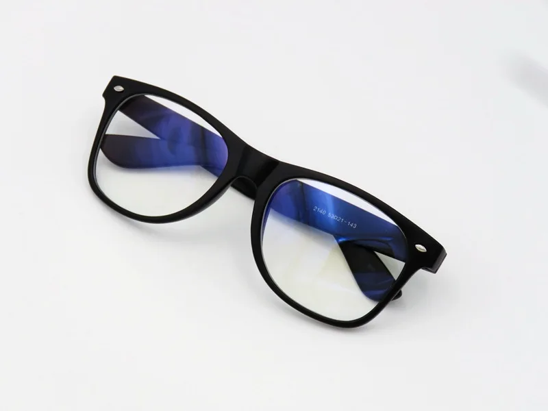 RB2140 оптическое синее покрытие анти радиационные Мужские Женские компьютерные очки прозрачные винтажные очки оправа очки - Цвет оправы: Matte Black
