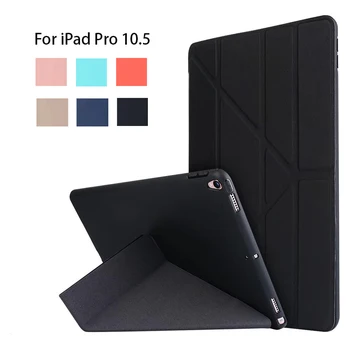 

For iPad Pro 10.5 Case A1701 A1709 Transformers Slim PU Leather+Silicone Soft Back Smart Cover for iPad Pro 10.5 inch 2017 Case