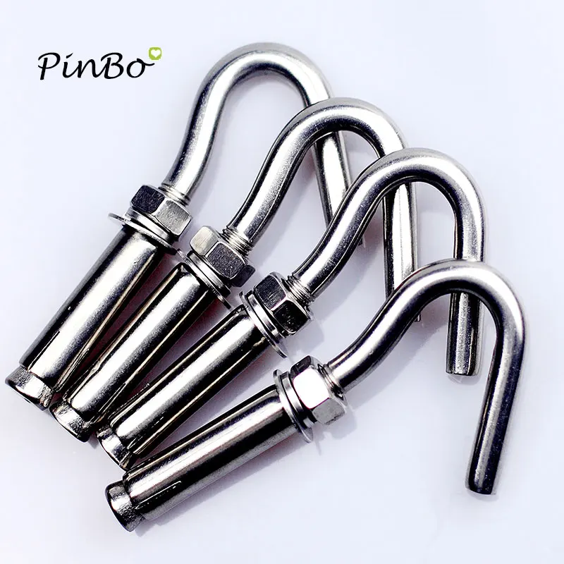2PCS Stainles Steel 304 M10 Hardware Tool Wall Fixing Expansion Anchor Bolt Open Cup Hook M10