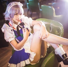 New Anime TouHou Project Izayoi Sakuya Cosplay Costume Apron Maid Dress Outfit Halloween Costumes for Women Custom Any Size the touhou project yukari yakumo cosplay costume halloween luxury party dress custom made