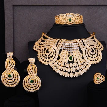 

GODKI Luxury Blossom Flower Tassels Statement Choker Jewelry set For Women Wedding African Cubic Zircon CZ Dubai Bridal Jewelry