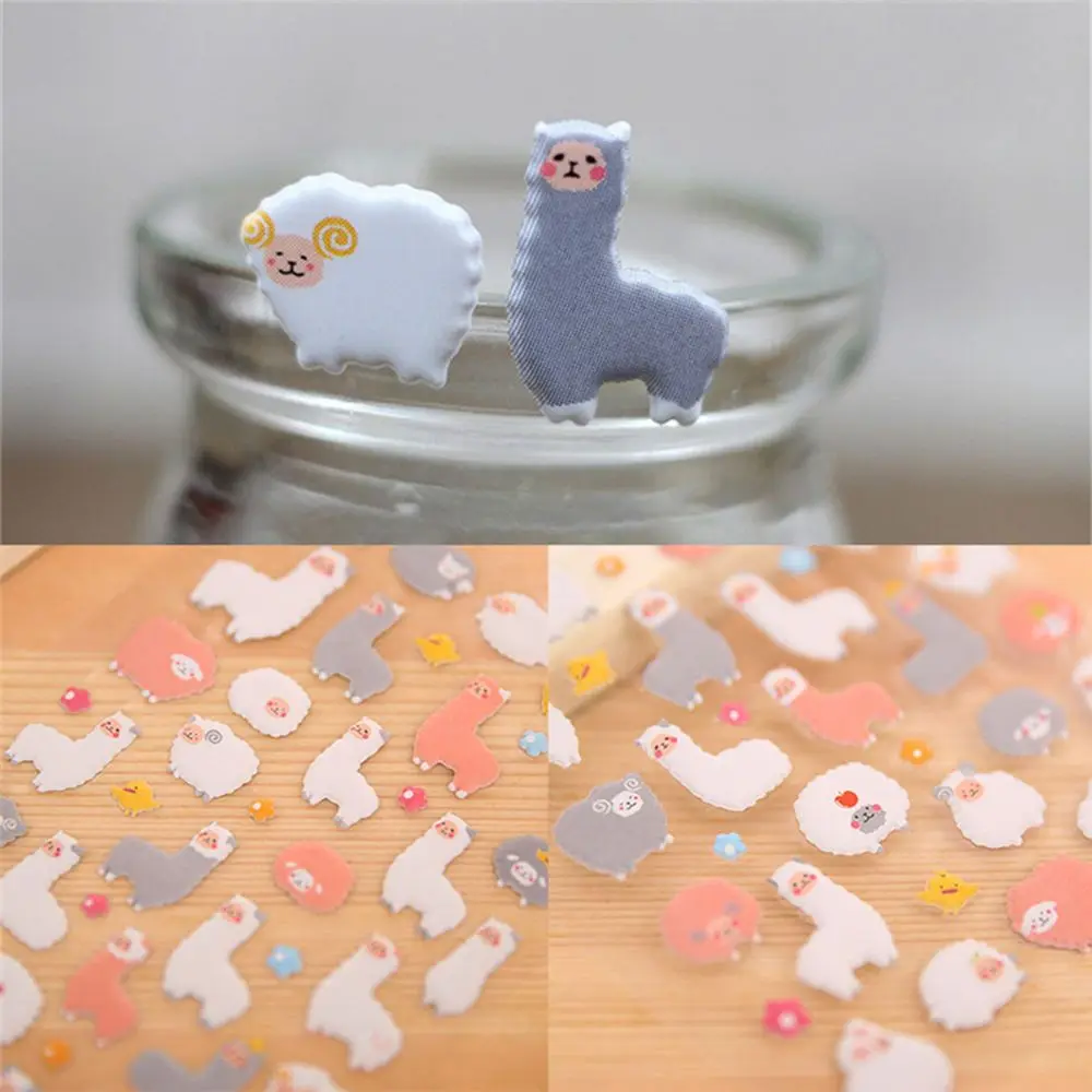 1 лист милые 3D Пышное Платье из шерсти альпаки мультфильм Стикеры детей