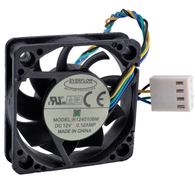 

EVERFLOW R124010BM 4010 4CM 12V 0.12A 4-wire 4pin double ball bearing silent cooling fan