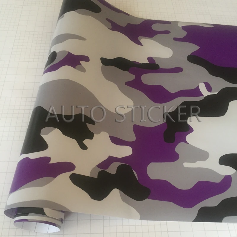 purple White snow camo vinyl wrap 7