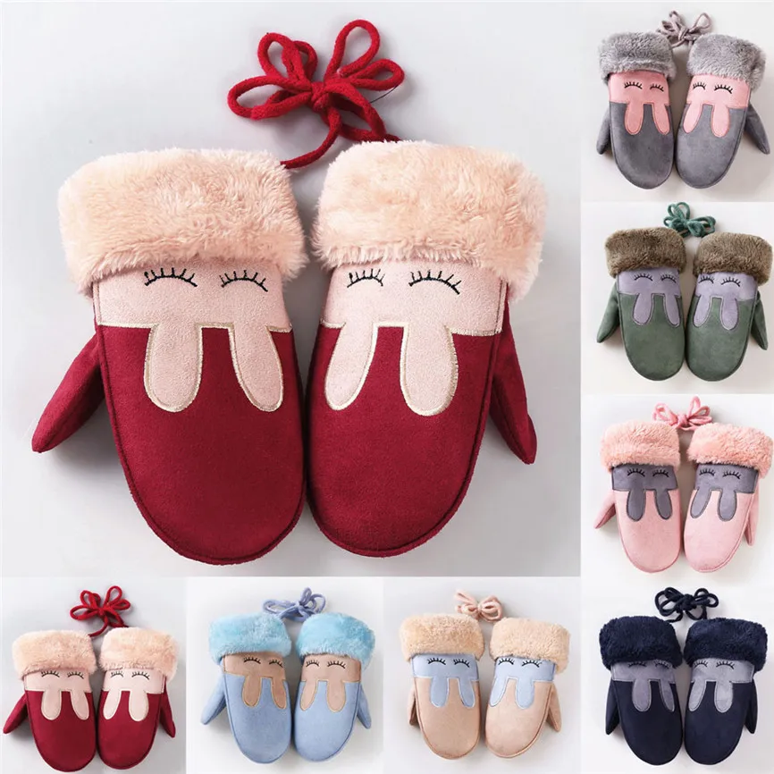 

1Pair Gloves Baby Boys Girls Infant Faux Suede Gloves Full Finger Winter Warm For Children Toddler Kids Dropshipping 922
