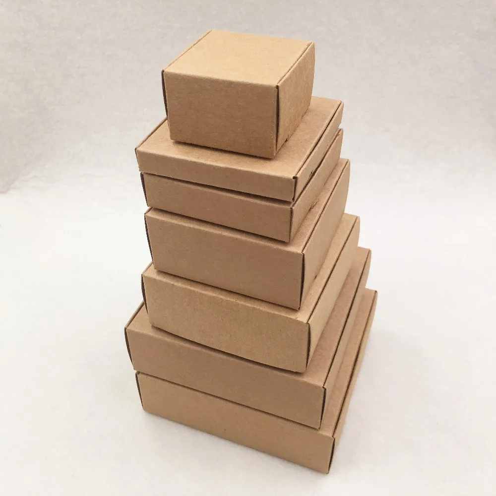 20 шт крафт-бумага подарочная упаковочная коробка, крафт-картон ручной работы Коробка для мыла конфет, персонализированная крафт-бумага подарочная коробка