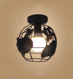 Современные светодиодные потолочные светильники из кованого железа E27, черные потолочные светильники для кухни, гостиной, спальни, кабинета, коридора, ресторана, кафе-отеля - Цвет корпуса: V