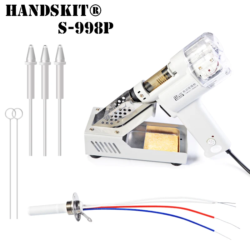 

S-998P Electric Vacuum Desoldering Pump Solder Sucker Gun Suction Gun 110V/220V S-998P Dual Pump Electric Suction Tin Gun