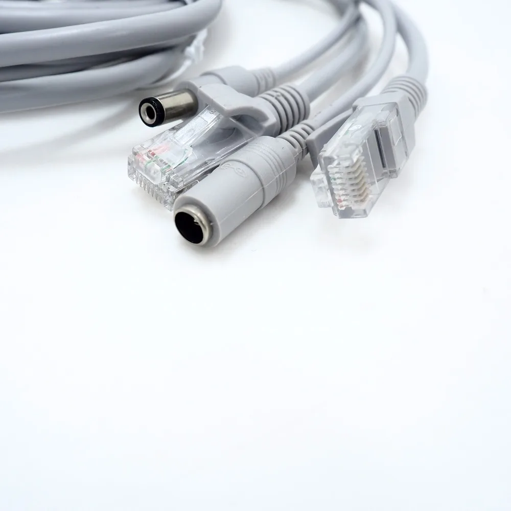 Сетевой кабель RJ45 + DC Power CAT5/NC 5M два в одном сетевой для видеонаблюдения Lan ip