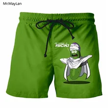 3D Забавный принт мультфильм Crazy Ricky and Morty мужские пляжные шорты модные мужские хип-хоп бордшорты зеленые повседневные штаны Прямая поставка