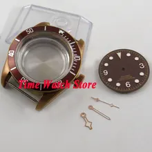 41 мм сапфировое стекло 20ATM кофе часы с pvd-покрытием чехол Калибр ETA 2836 MIYOTA механизм с кофе циферблат и руки C103