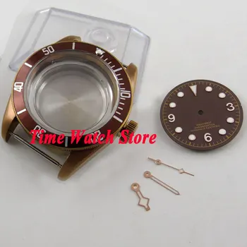 

41mm sapphire glass 20ATM coffee PVD watch case fit 2824 2836 MIYOTA movement with coffee dial and hands C103