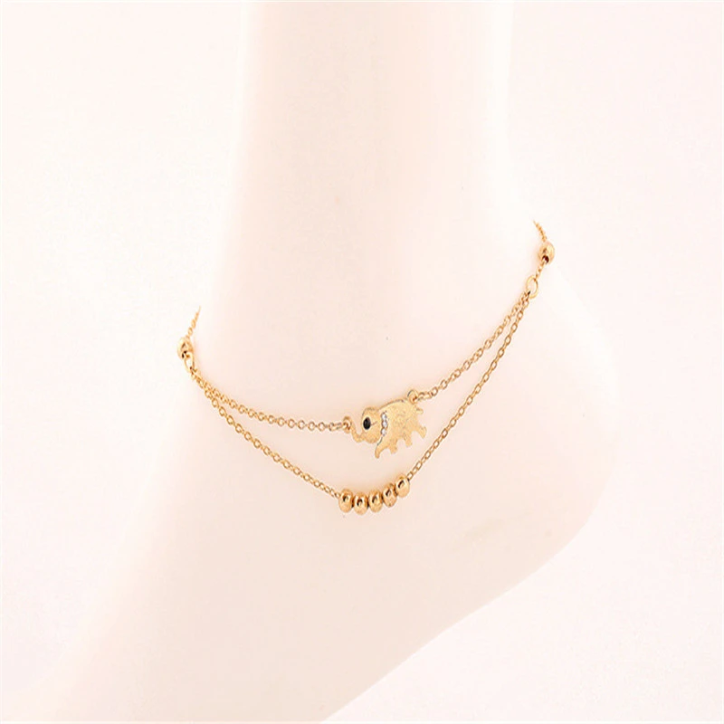 2016 Body Chains Summer Jewelry 20cm Trendy Fashion Jewelry Women Ladies Elephant Plated Anklet Foot Chain