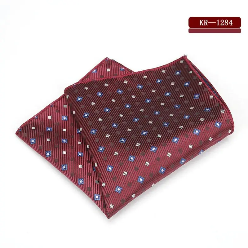 SFKR 1284 KR1273-1292 Роскошные Для мужчин полиэстер шелк модный мужской Карманный платок квадратный Винтаж горошек платки Свадебная вечеринка полотенце для сундуков 22*22 см - Цвет: SFKR 1284