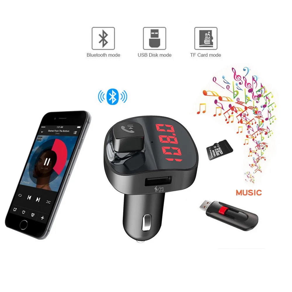 3.1A быстрое зарядное устройство Bluetooth автомобильный комплект fm-передатчик двойной USB MP3 музыкальный плеер Громкая связь вызов Микрофон для телефона