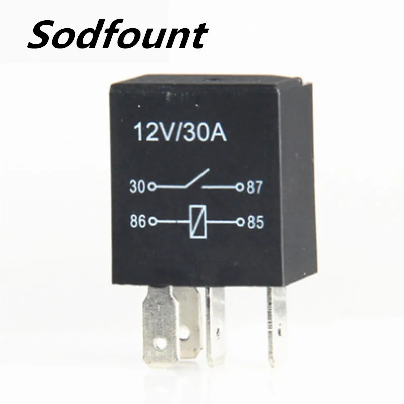 

10pcs Car headlight violet Conversion relay 12V 30A 5-foot 4-foot relay