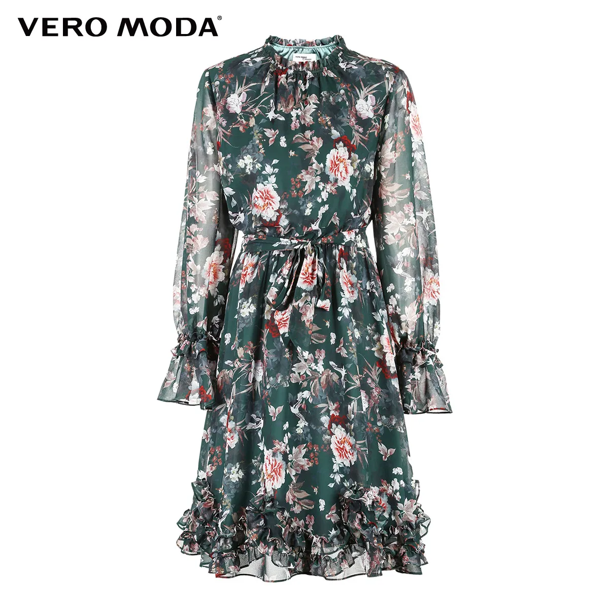Vero Moda платье женское стиль суд Раффлед печатных ткань цветочные платье | 31837D501