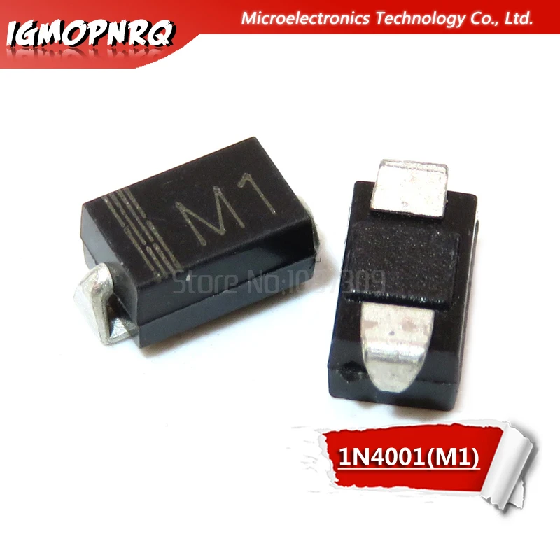 Диод IN4001 SMA M1 1N4001 SMD 1A 50 в 100 шт. | Электронные компоненты и принадлежности
