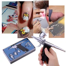 Аэрография Набор для распыления краски тату Маникюр Аэрограф инструмент для ногтей+ чистящий горшок+ Аэрограф очистка набор инструментов для ремонта