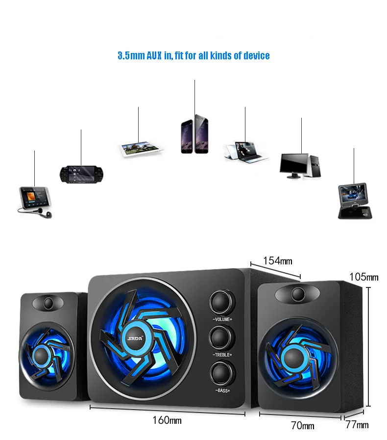 SADA D-219 Bluetooth\TF\USB\FM Function 2.1