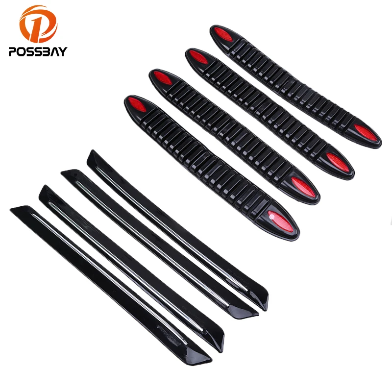 Pack Of 2,WeFoonLo Universal Rubber Anticollision Car Corner Bumper Guard Protector Anti-Scratch Strips Sticker (Red