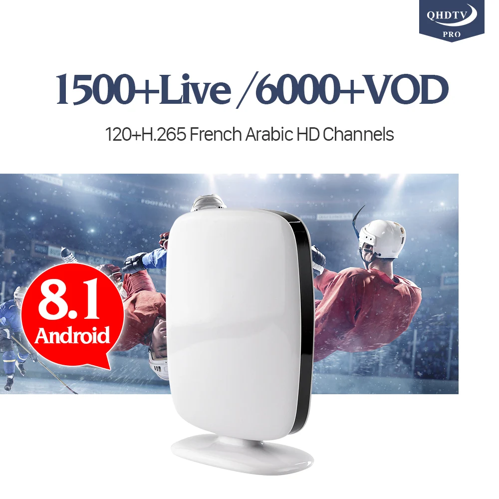 

QHDTV Pro 1 Year Code R9 TV Box Android 8.1 4K 1+8G 2.4GHz WIFI IPTV France Arabic Spain Italy Netherlands Morocco IP TV Box