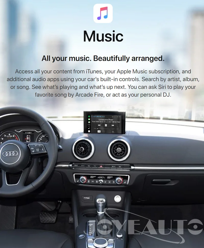 Joyeauto wifi беспроводной Apple Carplay Car Play Модифицированная A3 MMI 3g Plus 2012- для Audi Android зеркальная Поддержка камеры заднего вида