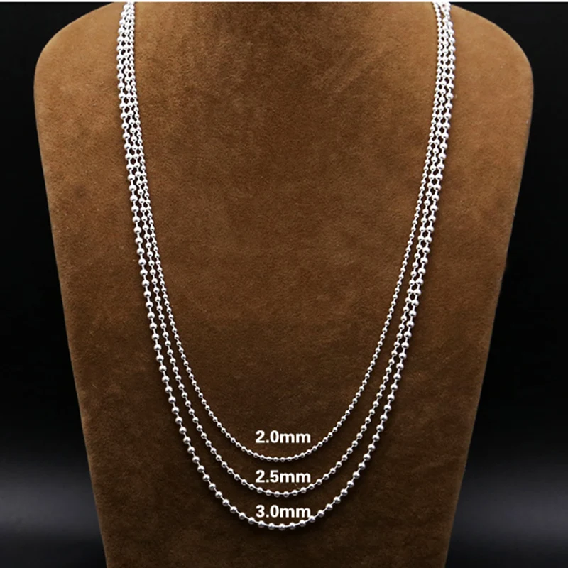 Collana Con Catena A Sfere In Argento Sterling Massiccio 925 Con - Foto 7