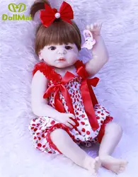 57 см bebe живые возрождается bonecas ручной работы реалистичные возрождается кукла девушки всего тела винилсиликоновых с соской ребенок