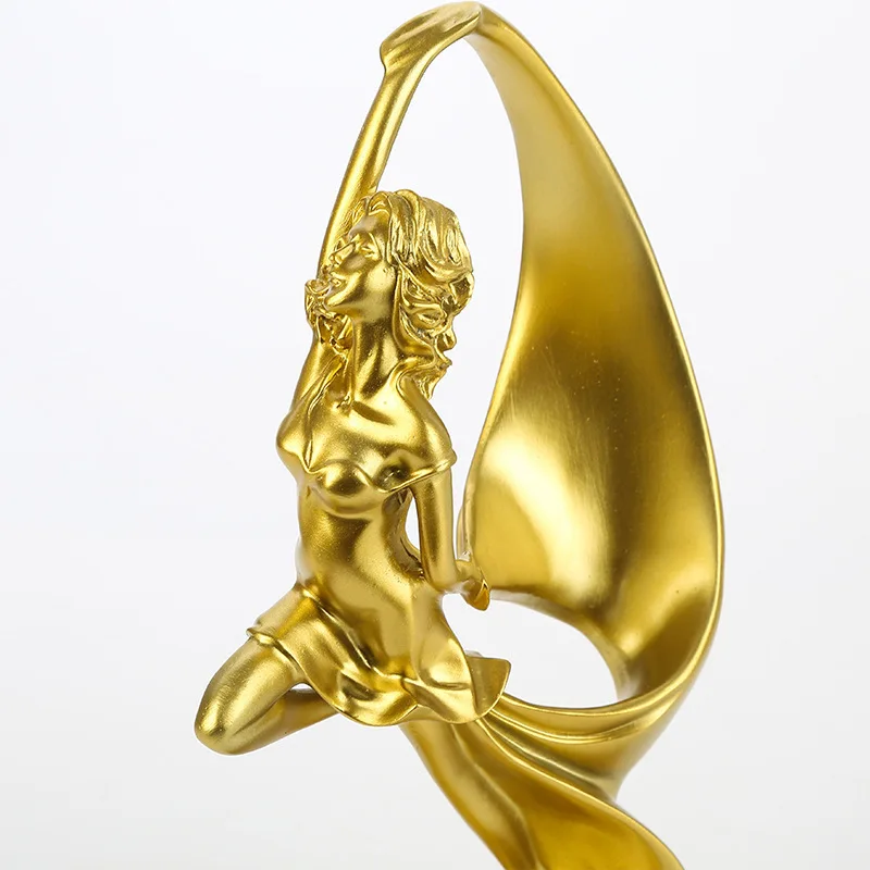 

New Resin Gold Plating Dance Competition Trophies Customize Profession Gift Box Latin Dance Trofeos Gift Champions Trophy Cup