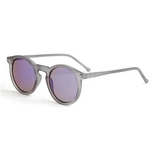 Винтажные круглые солнцезащитные очки, легкие цветные солнцезащитные очки в оправе с защитой от уф400 лучей - Цвет: Синий