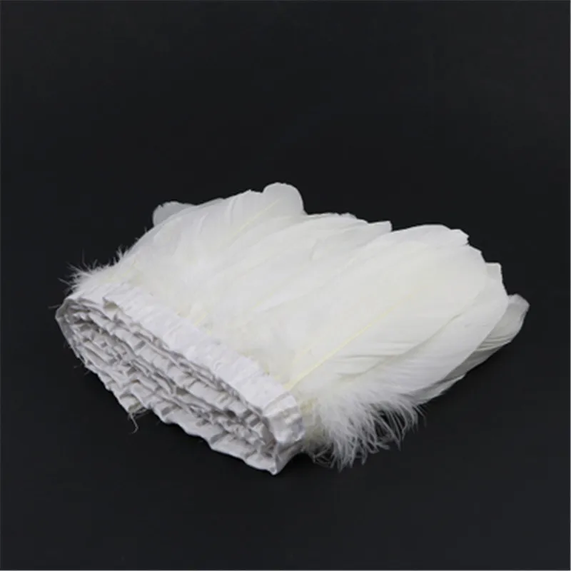 white goose feather trim 
