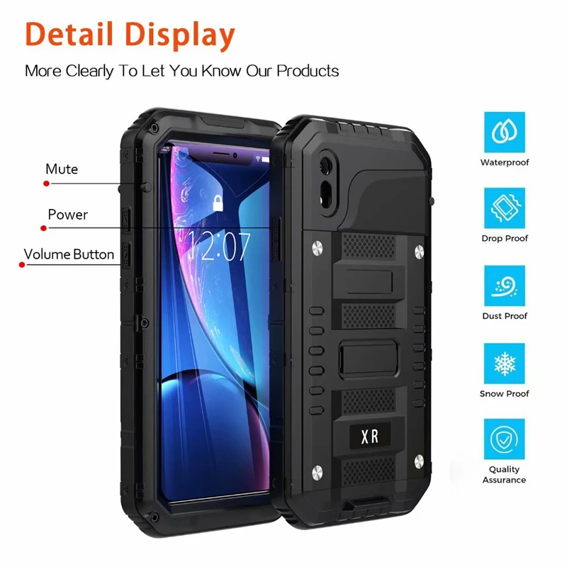 Iphone xs max matel waterproof case (9)