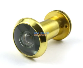 

Gold Tone Brass 220 Degree Angle Door Viewer Peephole w Cover 35-55mm