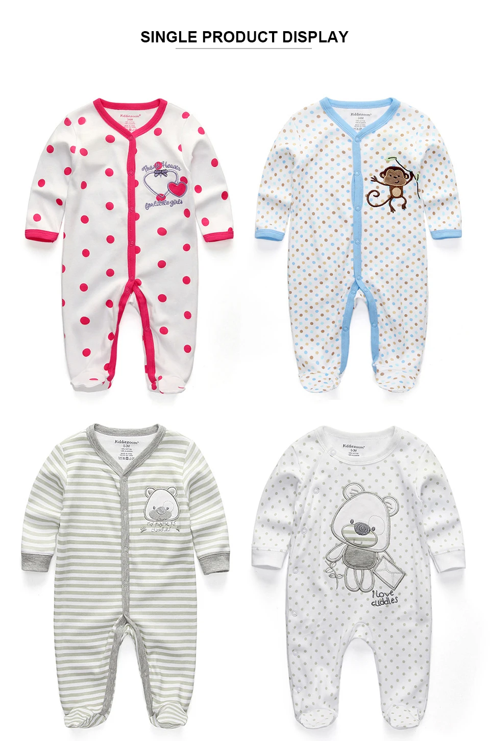 Newborn Baby winter clothes 2/3pcs baby boys girls rompers long Sleeve clothing Overalls