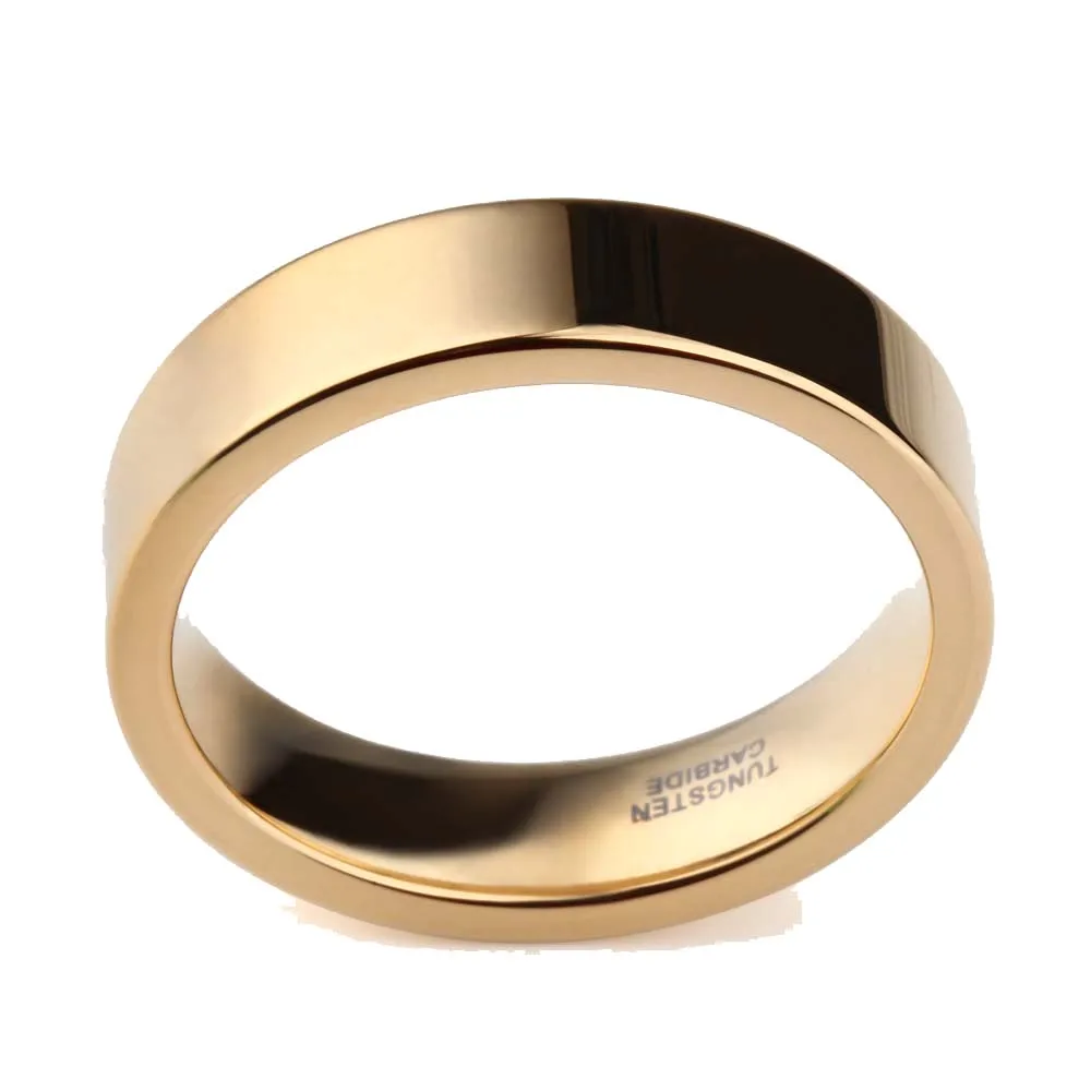 8mm Luxury Ring Men Pure Gold Tungsten Ring Wedding Band Engagement Rings High Polished Fashion Women Jewelry Anti-Scratch
