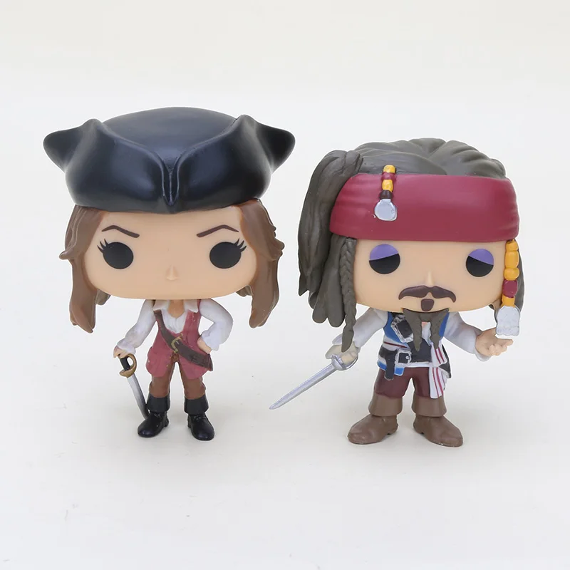 

Movie 10cm Pirates Caribbean figure toy Elizabeth Swann Captain Jack Sparrow Action Figure PVC Model Toy