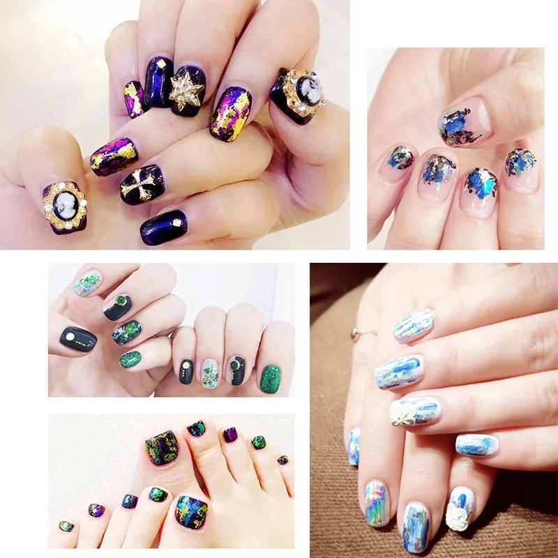 

10 Rolls Nail Foil Set Starry Sky Mixed Pattern Shiny Holographic Nail Art Transfer Sticker 120cm Manicure DIY Holo Decorations
