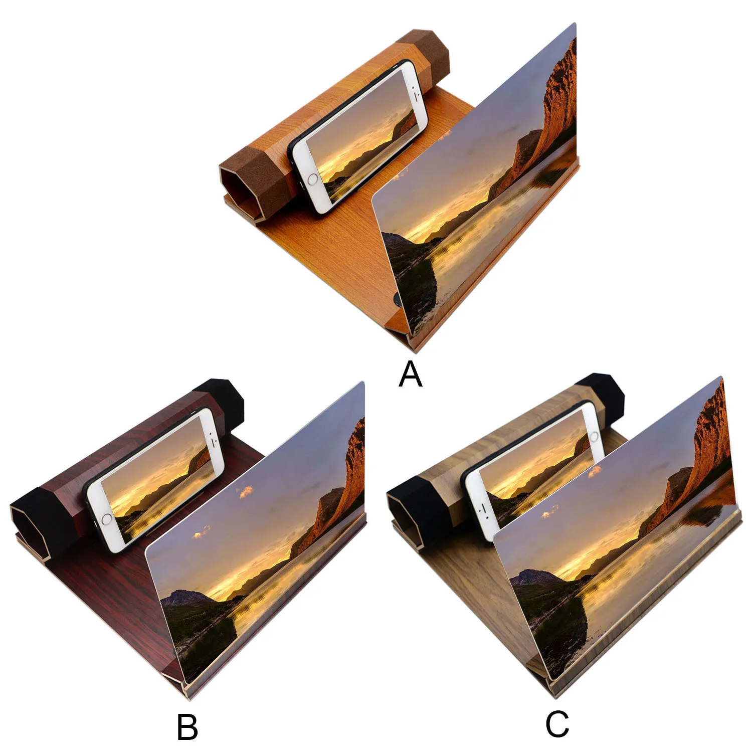 

Besegad 12 inch Wood Grain Mobile Cell Phone Movie Videos Screen Magnifier Enlarger Magnifying for Home Travel Restaurant Gift