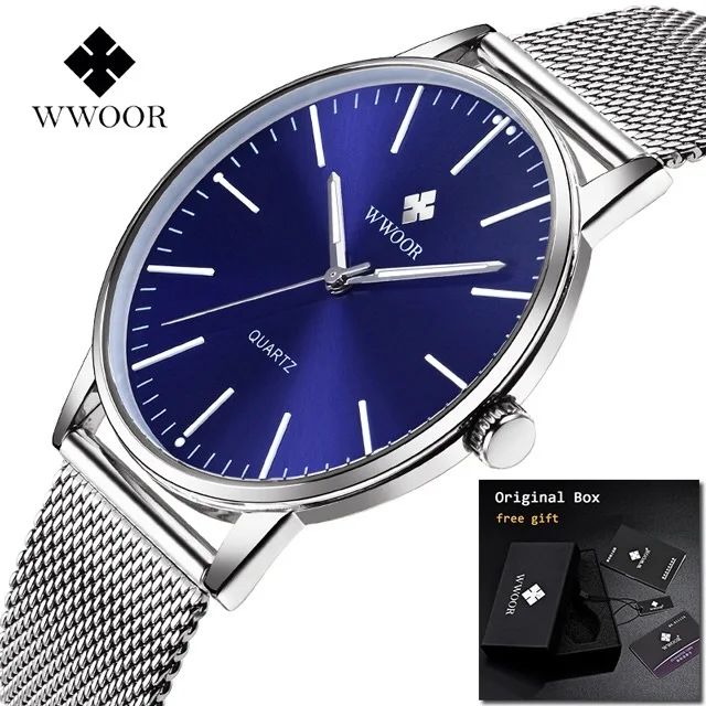 

2019 Top Luxury Brand Men Full Stainless Steel Mesh Strap Business Watches Men's Quartz Clock Men Wrist Watch relogio masculino