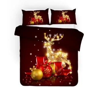 

3D print Bedding set Merry Christmas tree Christmas stocking gift snowman elk friends' presents Duvet cover set Home Textiles