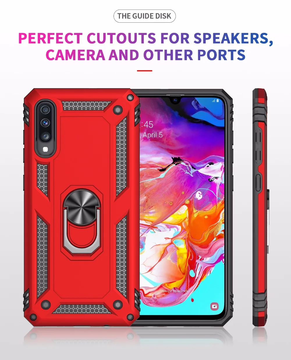 For Samsung Galaxy A50 case Holder StandArmor Hybrid Magnetic Bracket Finger Ring Cover For Samsung A10 A20 A30 A40 A50 A70 Case (15)