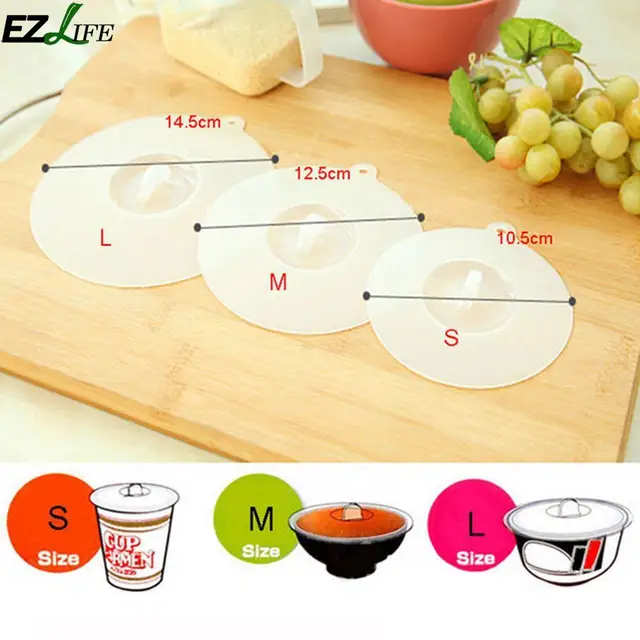 Best Offers EZLIFE 1Pcs White Color Sealed Bowl Cover Silicone Refrigerator Microwave Oven Dust Heating Preservation Bowl/Cup Lid LPC8632