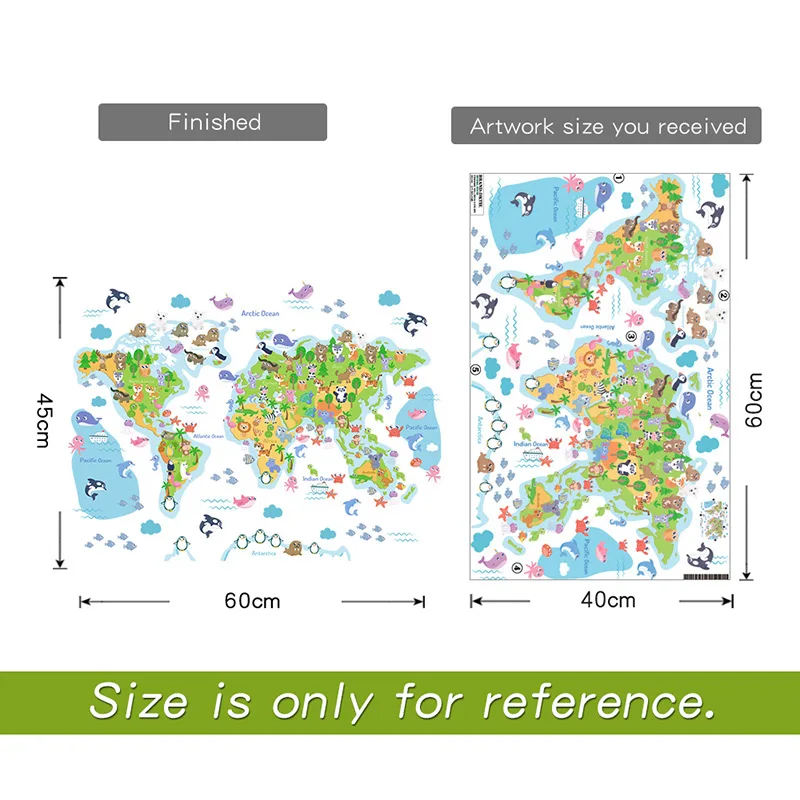 Карта мира, настенные наклейки для детской комнаты, декор для спальни, Фреска для детского дома, домашний декор, настенные наклейки для декора - Цвет: A